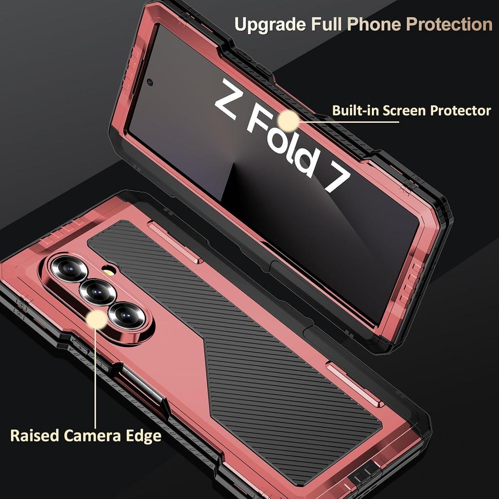 Case for Samsung Z Fold 7 6 5 4 Metal Heavy Duty Aluminum Bumper Shockproof Cover Screen Protection Bracket for Galaxy Z Fold 7