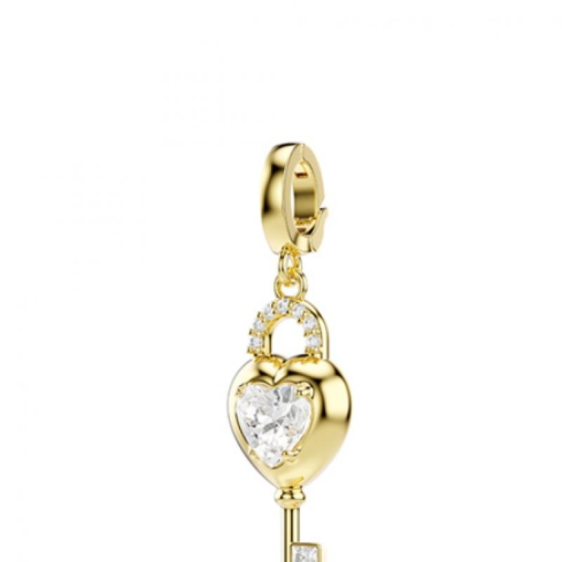 Swarovski Idyllia Charm Gold Tone Heart With Key Charm