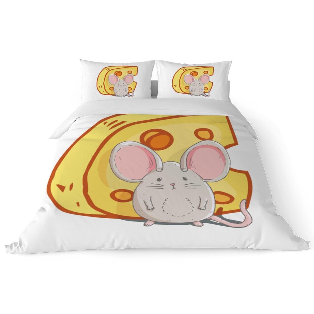 Cheese Bedding Sets Yellow Food Dessert Comforter Covers for Boys Girls Kids Duvet Cover Sets Fashion Teens Bedroom Decor 3 Pcs
