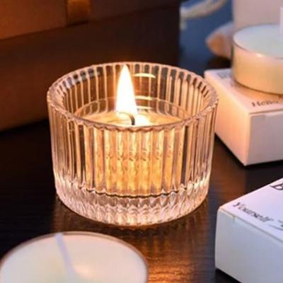 Kleiner Klarer Mini-Kerzenständer Tischglas Teelicht Kerzenhalter Hochzeitstischdekoration, Partyzubehör, Heimdekoration LZT001