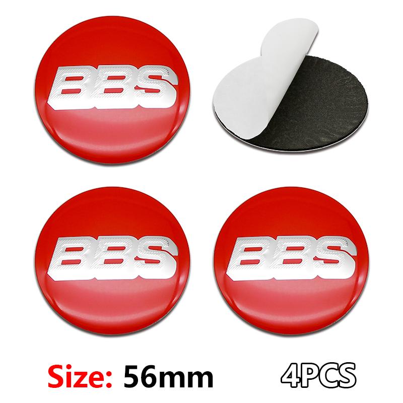 4 Stück 56+60mm Auto Radnabenabdeckung Aufkleber Felgenabdeckung Emblem Abzeichen modifiziertes Fahrzeuglabel Aufkleber Für bbs Reifenmittel Aufkleber