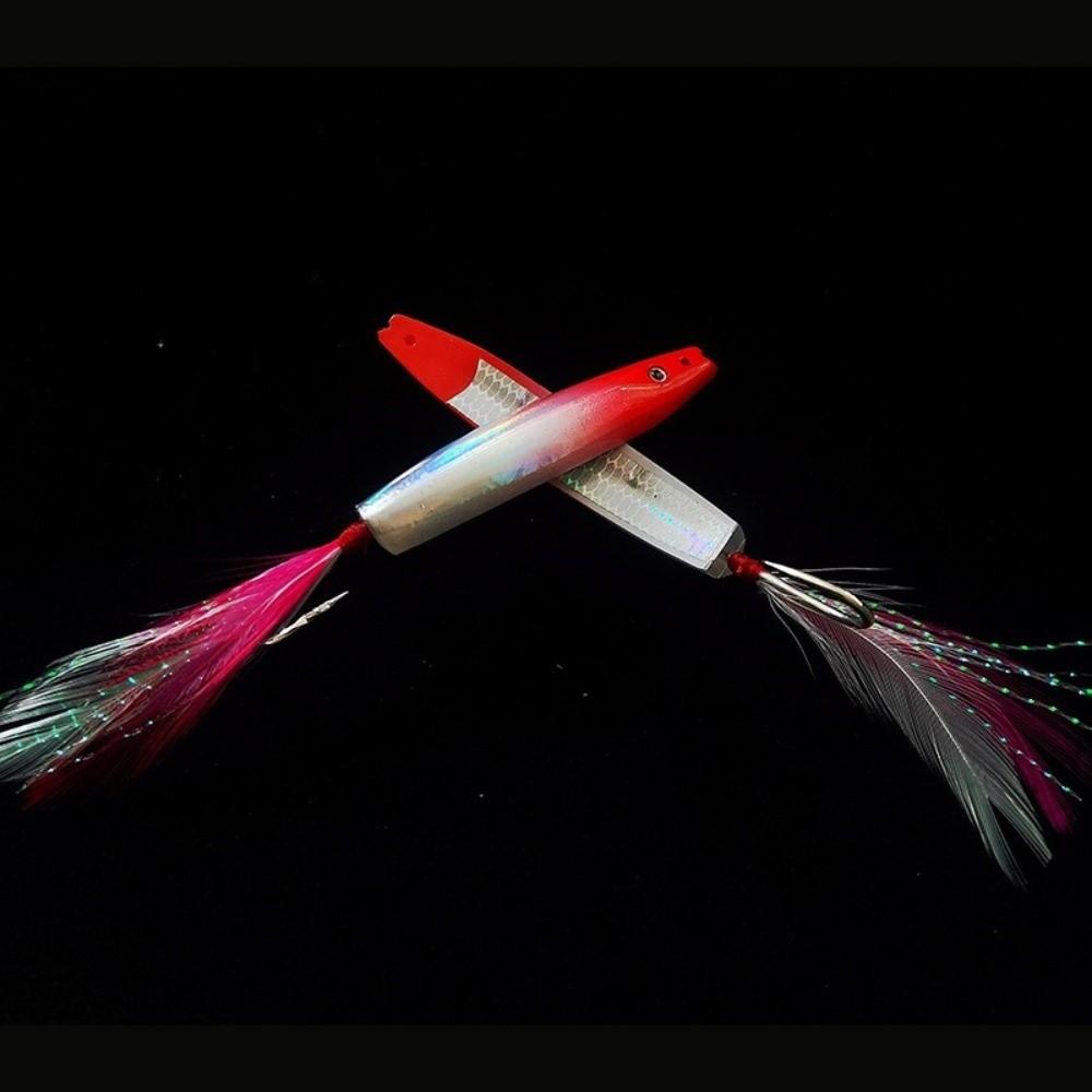 2pcs Bow Horn Matel Jig Bait Metal Cast Artificial Bait Slow Shaking Surface Bait Sea Fishing