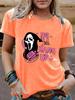 Halloween Women's Ghost Pattern Casual Summer T-Shirt