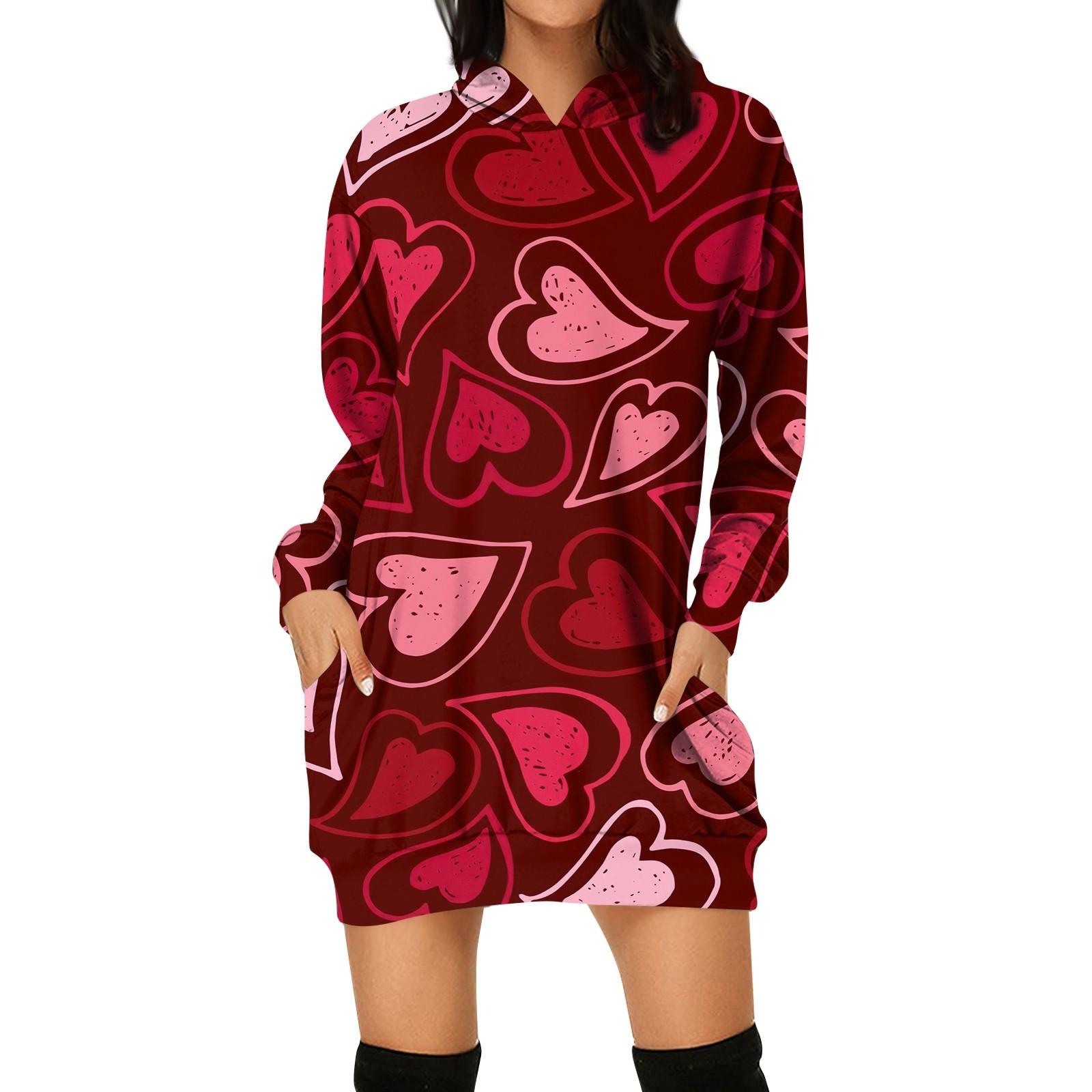 

Женская мода свободный повседневный карман с длинным рукавом толстовка с принтом свитшот M