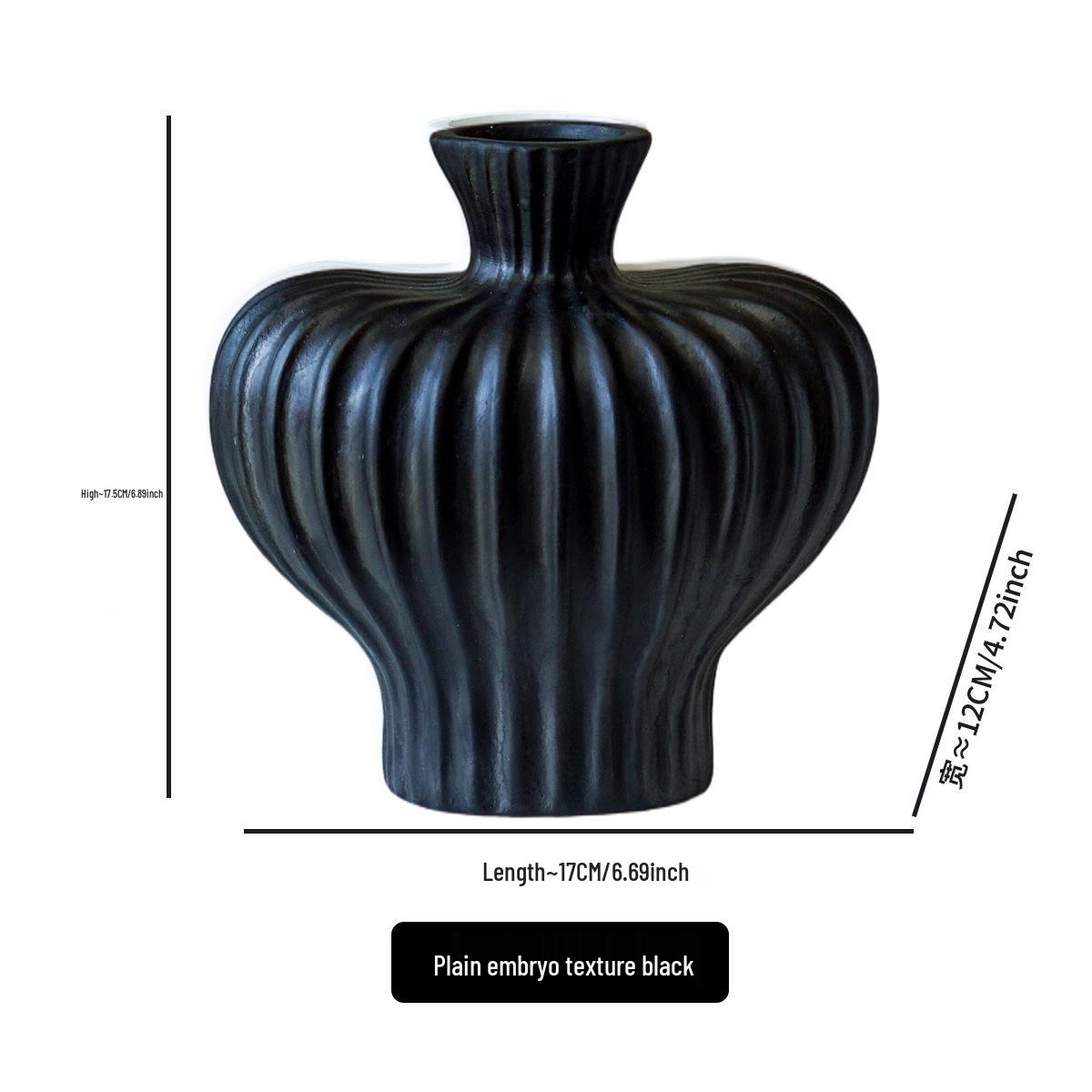 

Luxury Small Mouth Ceramic Vase for Fresh Flowers - Chinese Style Retro Ornament for Living Room or Dining Table