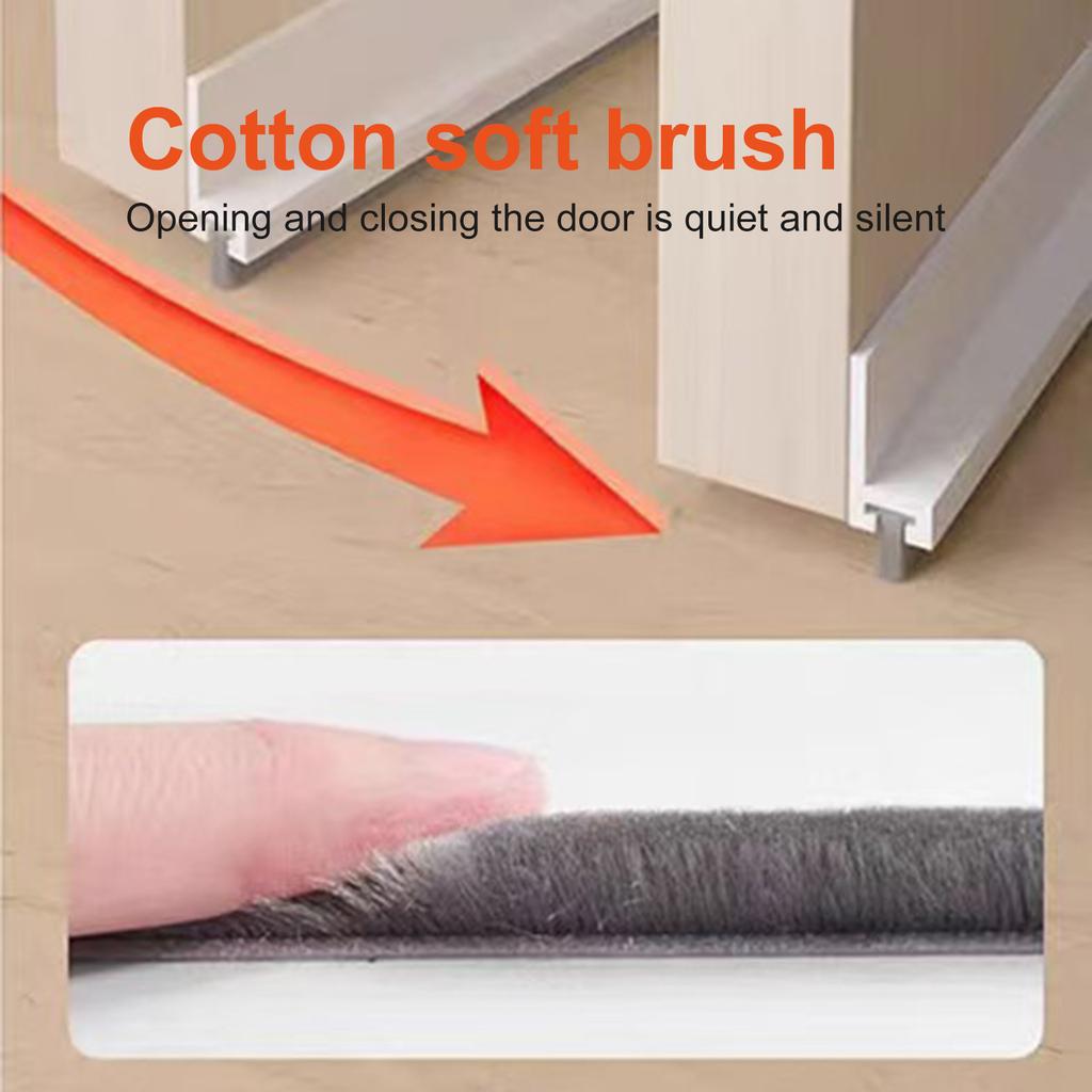 Door Bottom Seal Strip with Brush Weatherstripping for Draft Prevention Noise Reduction and Dust Protection Suitable for Various Door Types and Sizes