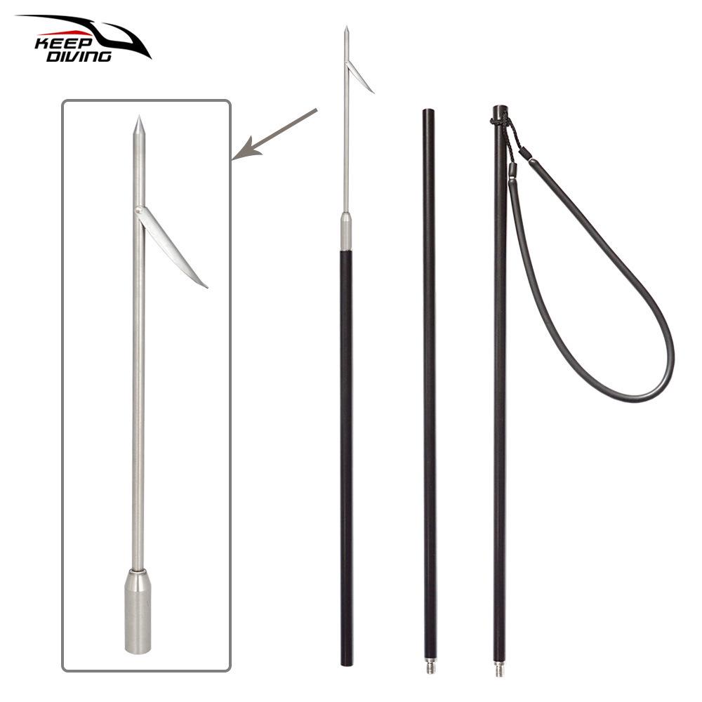 3-Section Aluminum Rod Spear: Portable Diving, Fishing & Hunting Gear with Single Barb for Underwater Use