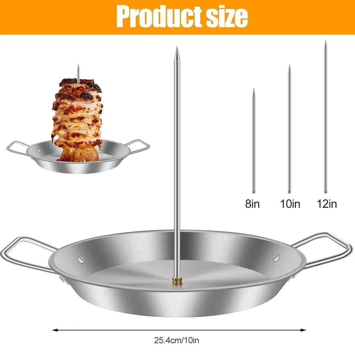 

BBQ Stainless Steel Vertical Meat Skewer Roasting Meat Spit Skewers Brazilian Spikes Barbecue Grilling Rack Kitchen Accessories