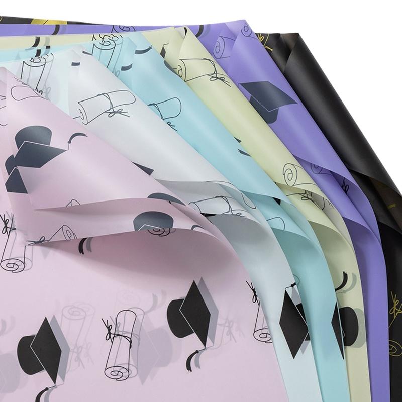 5/10pcs Doctor's Hat Bouquet Paper Gift Packaging Gift Flower Paper Pearl Film 57x57cm