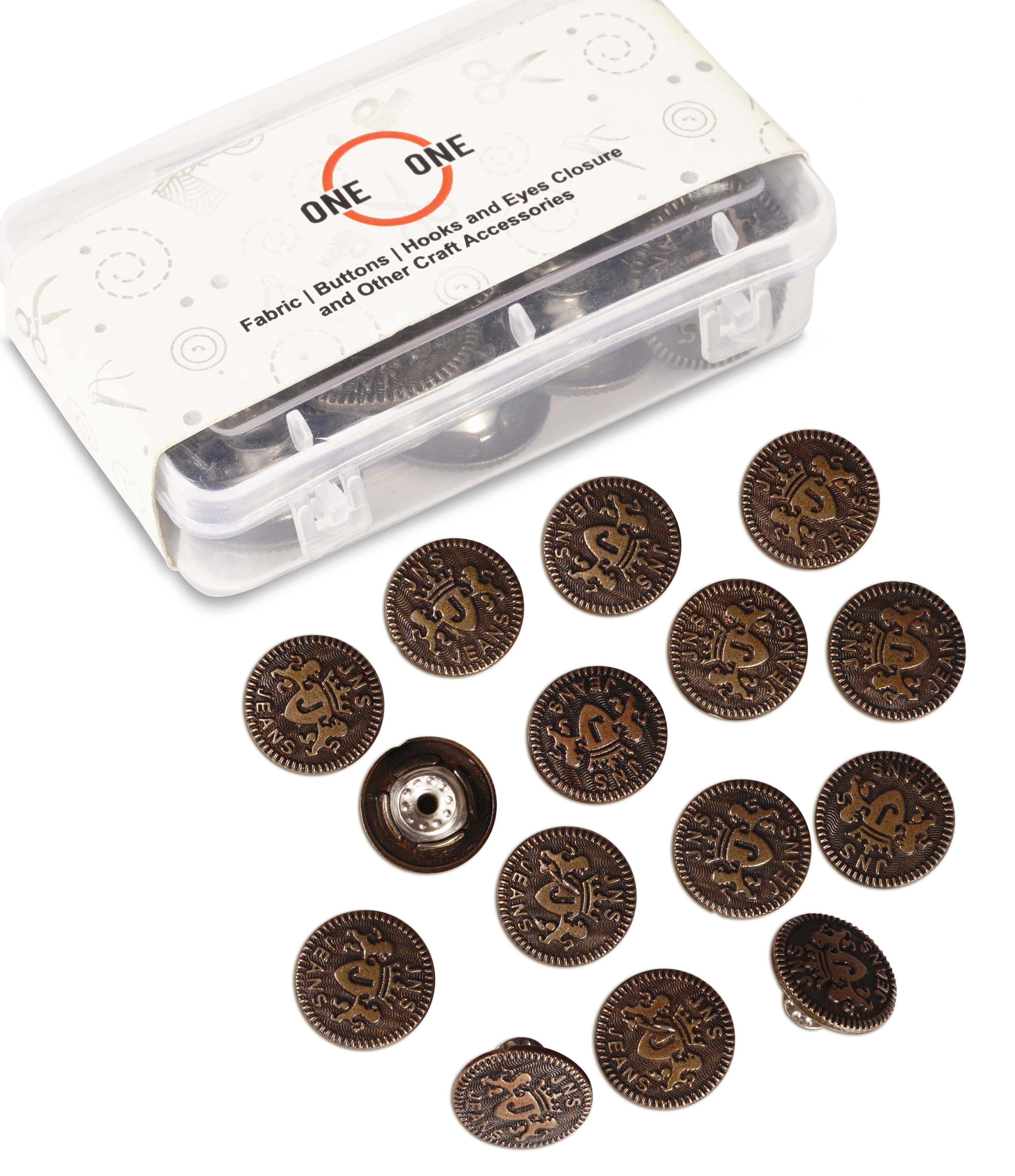 

Кнопки на джинсах oneOone Нет, пришивные регулируемые мгновенные пуговицы-булавки для удлинения, уменьшения размера талии брюк - 36 шт. - 1,8 см 1.8cm коричневый