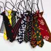 6CM Floral Lazy-tie Rubber Band Neckties For Women College Girls Shirt Uniform Neckwear Korean Style Narrow Knot Free Small Ties
