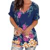 Summer V-neck 3D Printed Top Fashionable Casual Short Sleeved Women's T-shirts