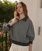 DEHEVE Collar Stripe Sweatshirt [Gray]