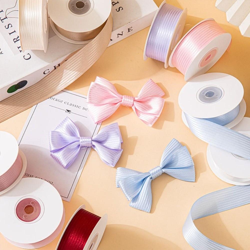2.5cm Width Satin Ribbons Stripe Pattern DIY Ribbons New Fabric Ribbons  Gift Wrapping