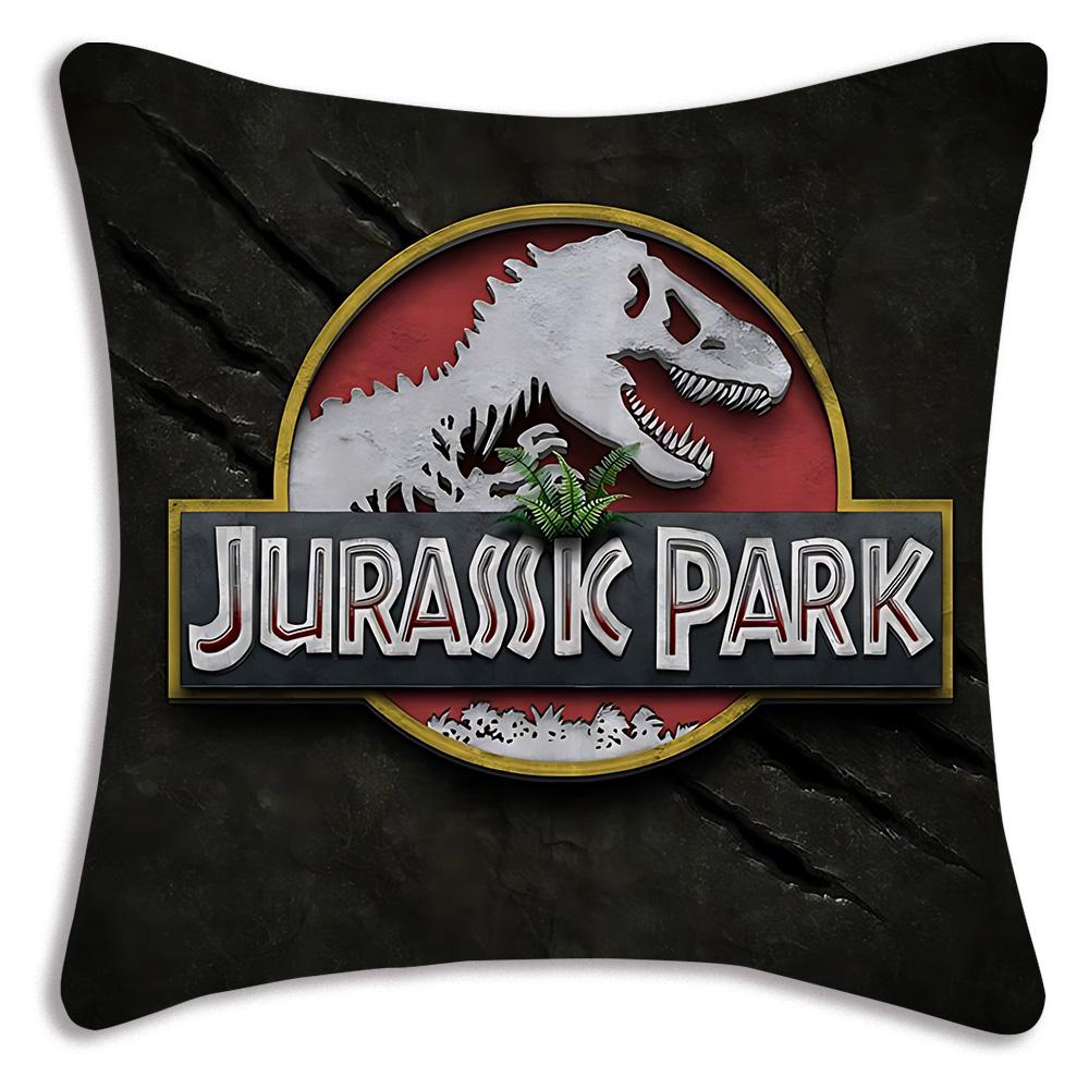 Cute Dinosaur Jurassic P-Park Pillow Covers Cartoon Sofa Decorative Home Double-sided Printing Short Plush Cute Cushion Cover