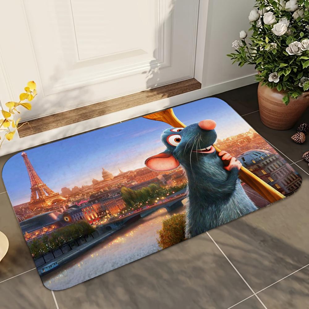 1pc  Disney Ratatouille Bathroom Absorbent Mats Anti-Slip Mats Home Decor Supplies Carpets Home Kitchen Floor Mats