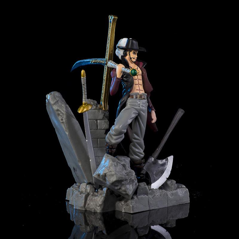 17CM ONE PIECE Anime Figures Dracule Mihawk Top Decisive Battle Action Figure PVC Model Toys Collection Ornaments Doll Fans Gift