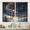 Set Of 2 Santa Sled Christmas Curtains Hd Print Polyester Bedroom Living Room Office Decor Curtain Sheer For Great Made With Rod Pocket Washable