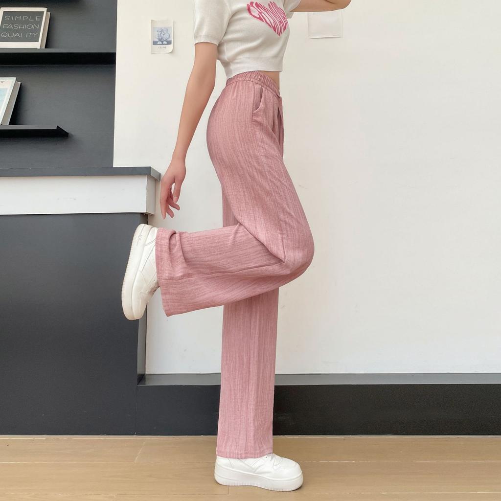 Women's Tie Dye High Waisted Wide Leg Pants - Adjustable Drawstring Design, Breathable Medium Stretch Fabric, Long with Pockets - Loose Fit