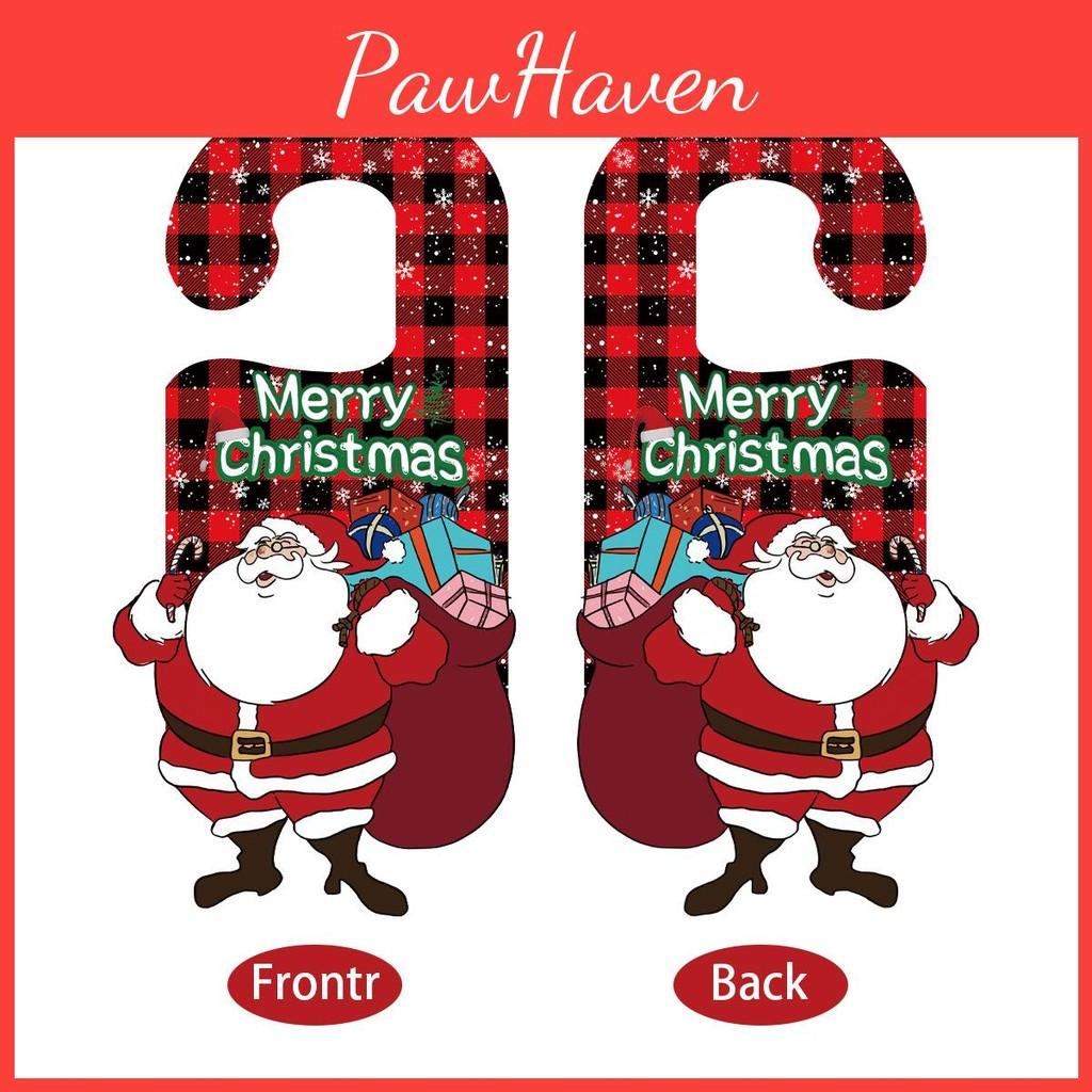 Christmas Handle Door Hanger Decorations With Cartoon Santa Claus Design