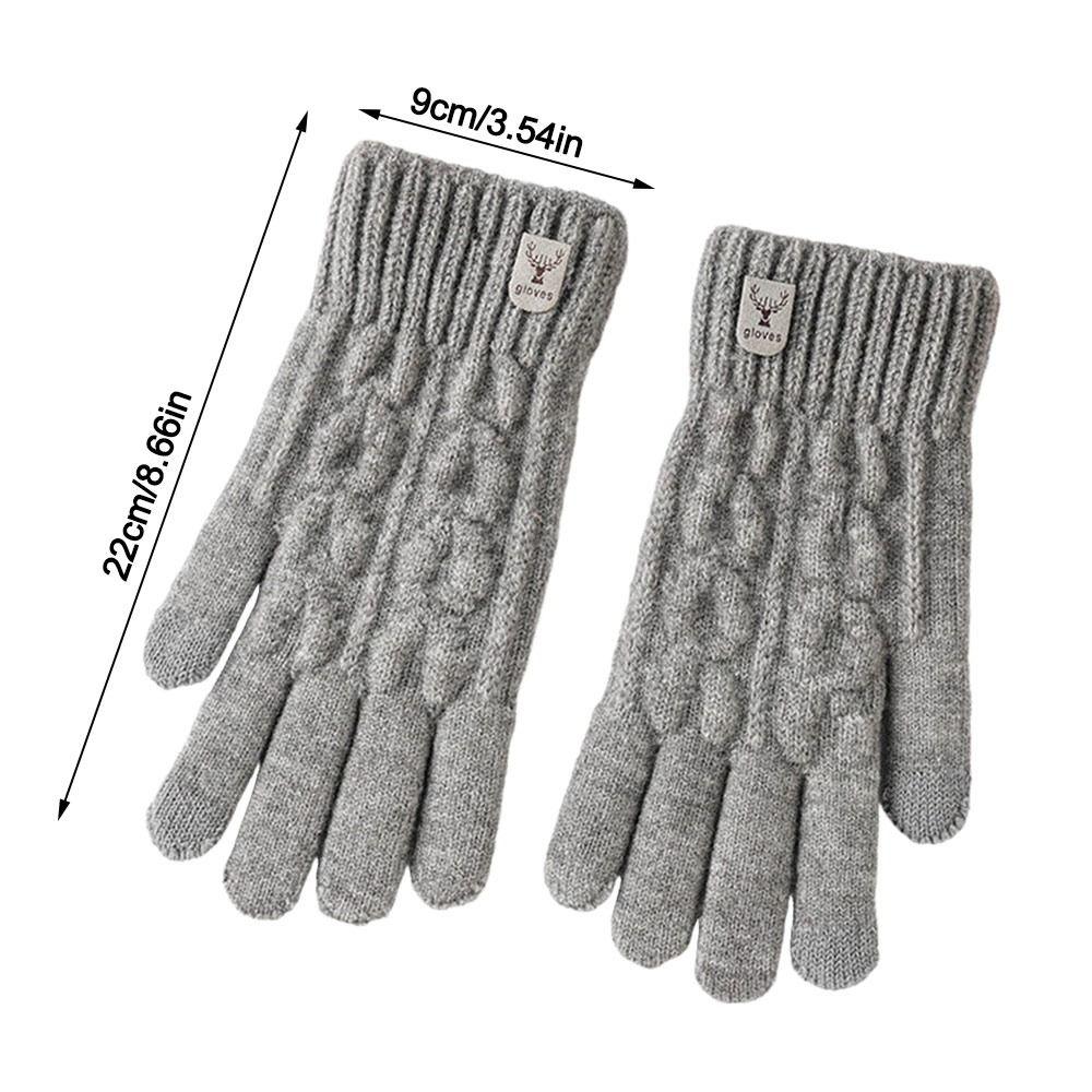 Thickened Winter Knitted Gloves Windproof Wool Gloves Fashion Touch Screen Gloves  for Men Women