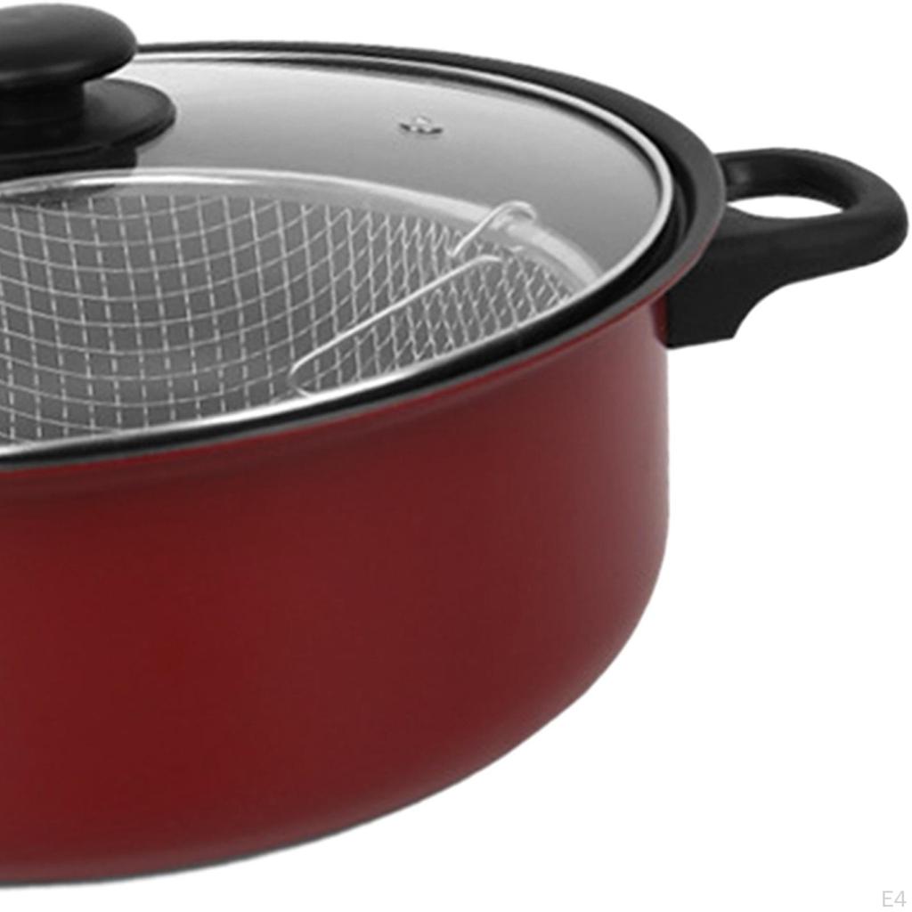 Fritösgryta Non-stick panna med lock Multifunktionell stekkokkärl för hem, familj