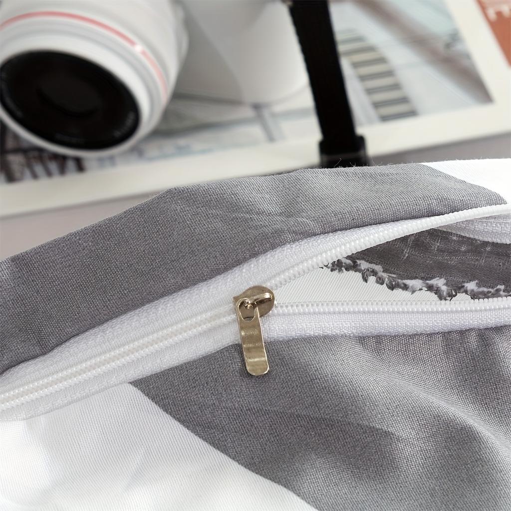 Geometrisches Muster Bettbezug-Set Mit Reißverschluss Baumwoll-Bettwäsche-Set Maschinenwaschbar Ganzjahreskomfort