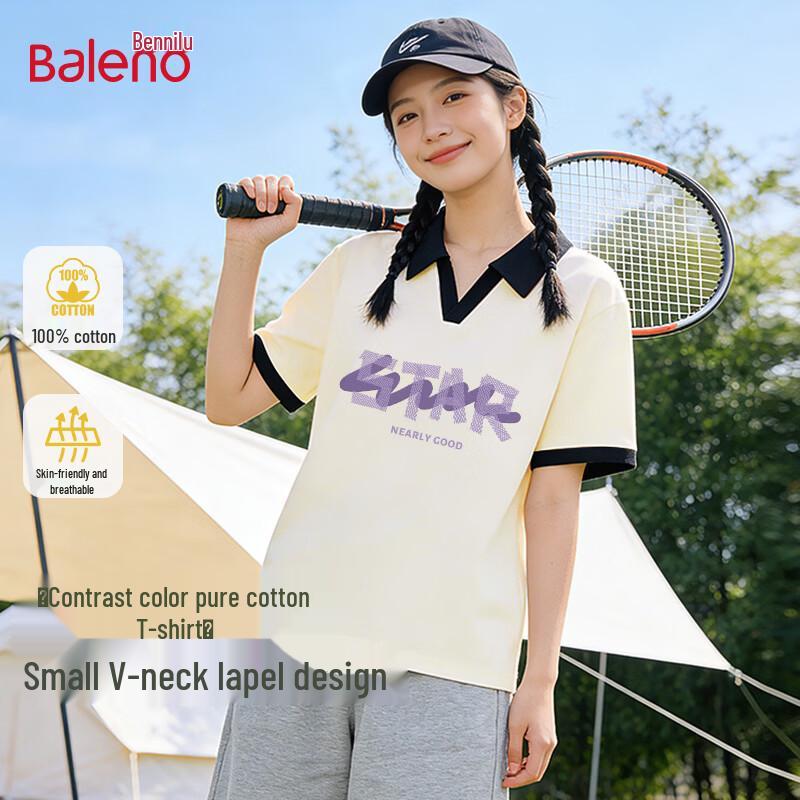 Baleno Women s Lapel Collar Polo T-Shirt L