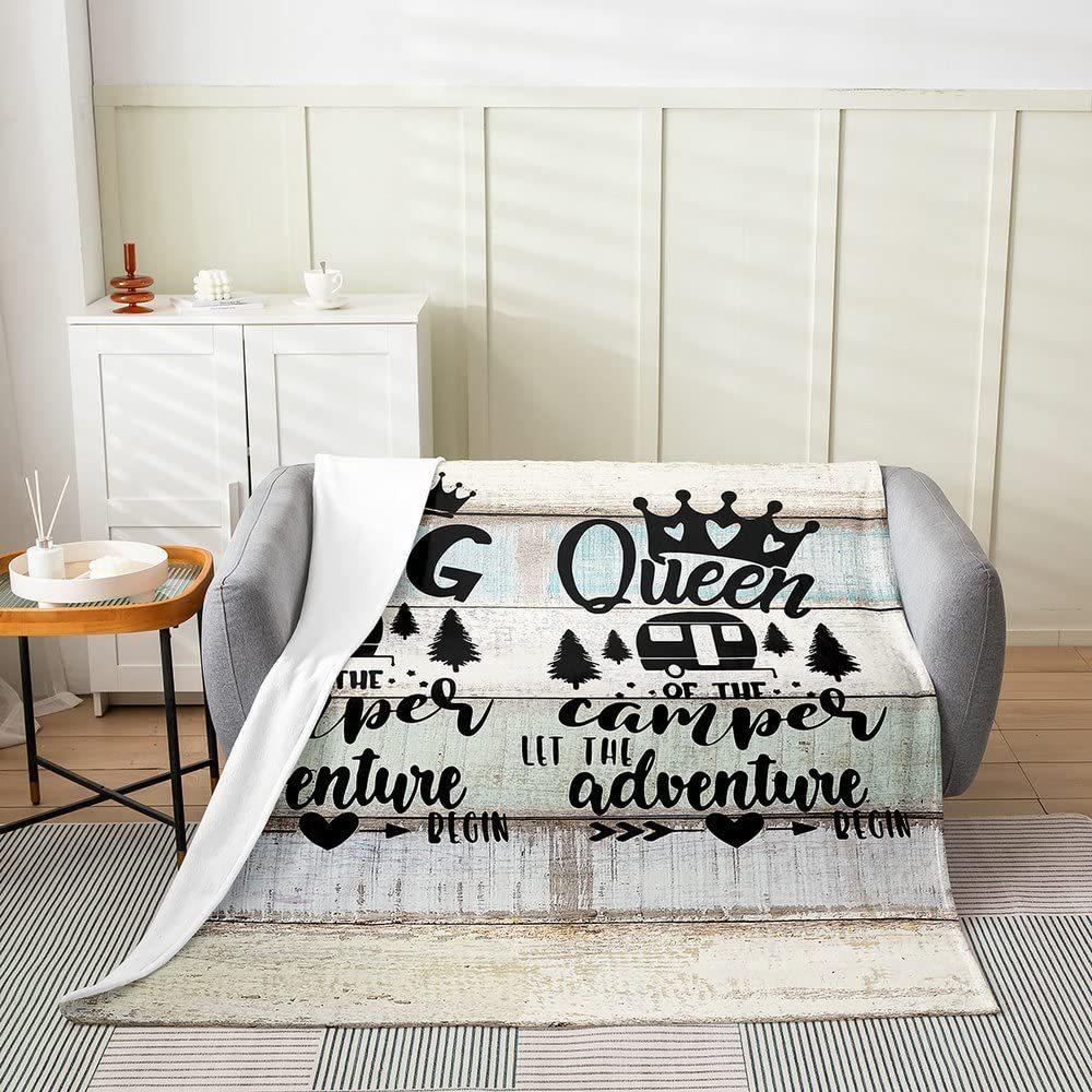 Camping Series Green Tree Printed Blanket Men'S And Women'S Four Seasons Available Soft Blanket Flannel Blanket