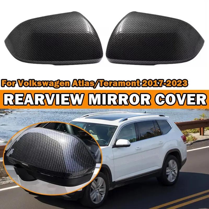 For Volkswagen VW Atlas Teramont 2017- Car Sticker Rearview Side Mirror Cover Wing Cap Exterior Door Rear View Case Trim