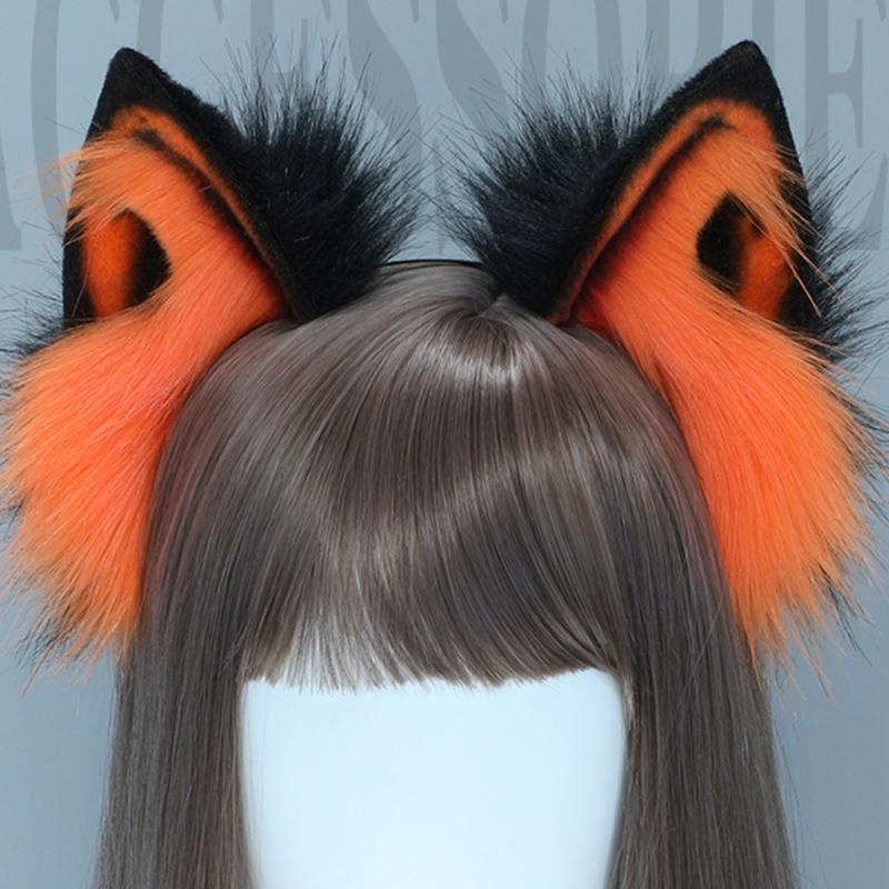 Lovely Women Students Photoshoot Hairband Cartoon Wolf Ears Shape Headbands Color Matching Hair Styling Hair Hoop