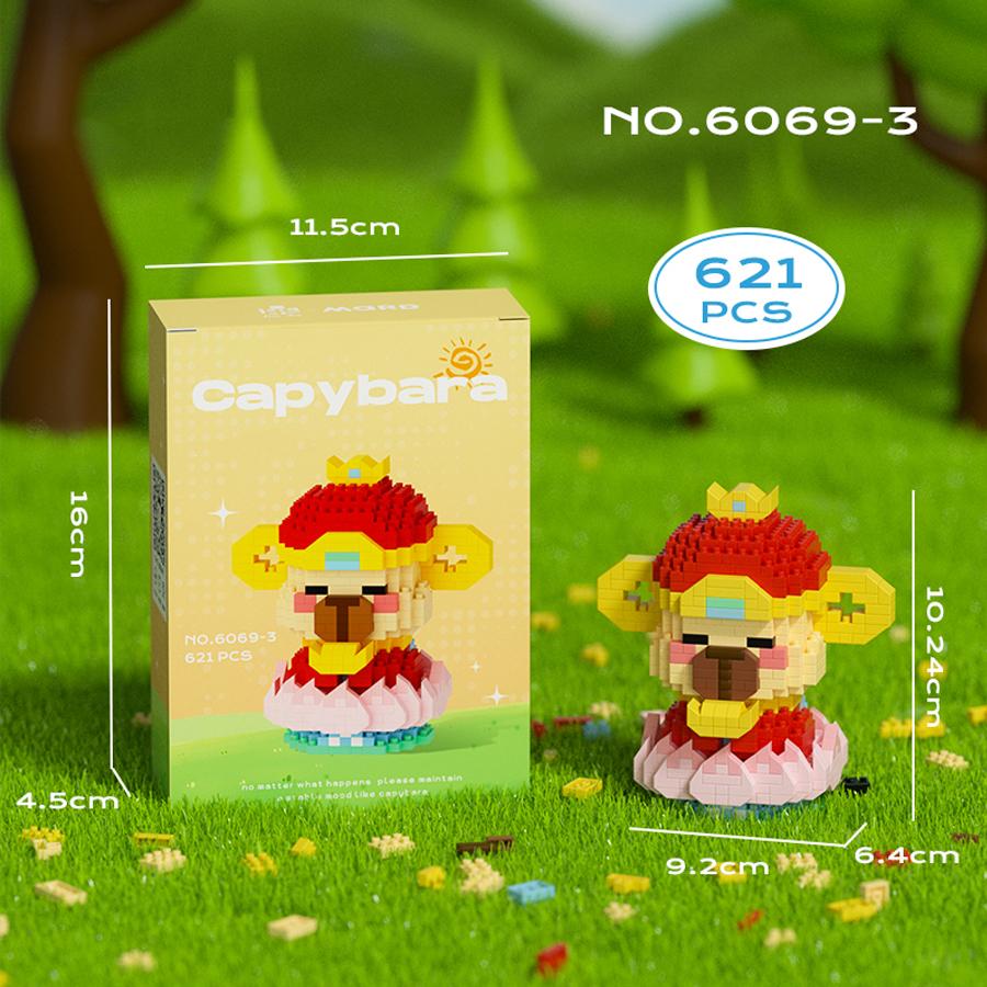 Kawaii Guinea Pig Mini Building Blocks Kids Toys Pufferfish Cartoon Figures Micro Blocks Educational Toys Gift For Kids