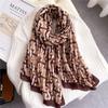 Letter Contrasting Color Scarf Style Street Fashion Shawl High-end Cotton and Linen Scarf Shawl Dual-purpose Large Size