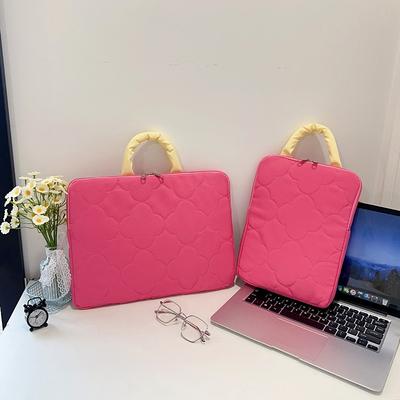 Solid Color Casual Large Capacity Horizontal Vertical Simple Versatile Computer Storage Bag Portable Handbag Computer Bag