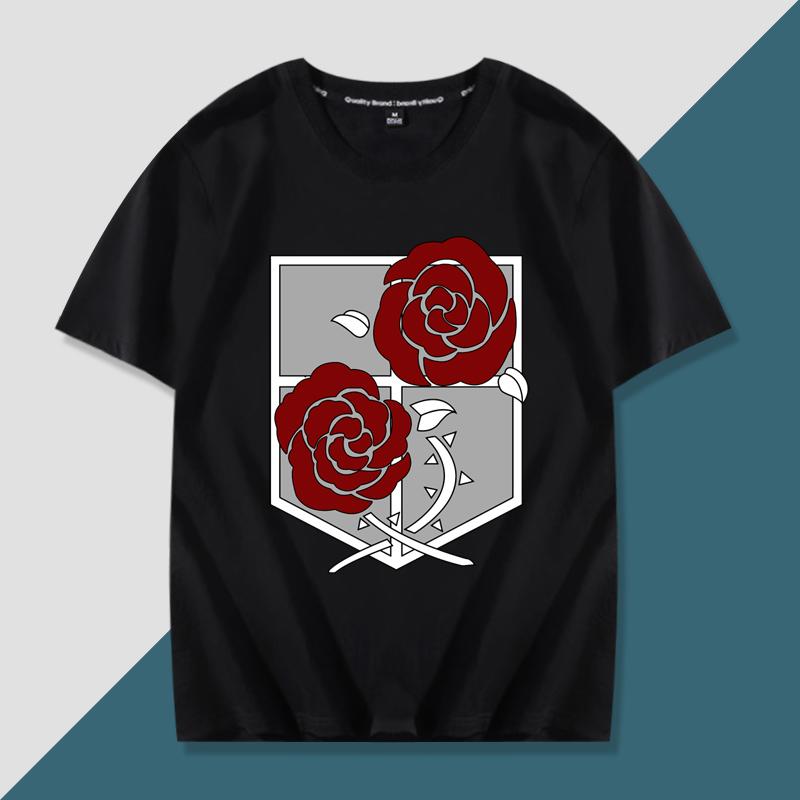Japanese anime Attack on Titan handsome printed summer 100% cotton T-shirt fashion casual men's streetwear