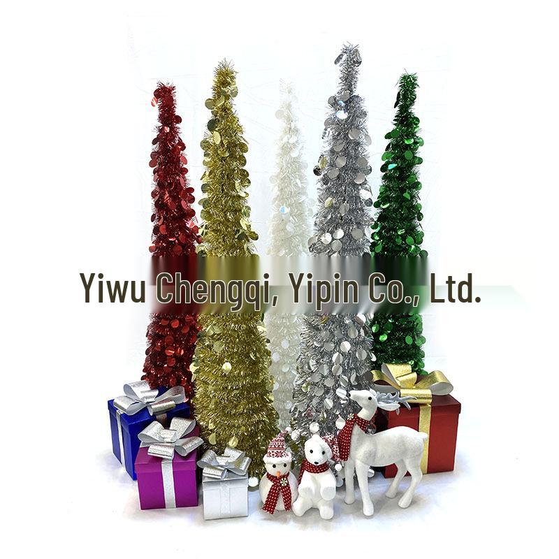 1,5 м Многоцветная ПЭТ Шениль Выскакивающая Телескопическая Рождественская Елка 120CM