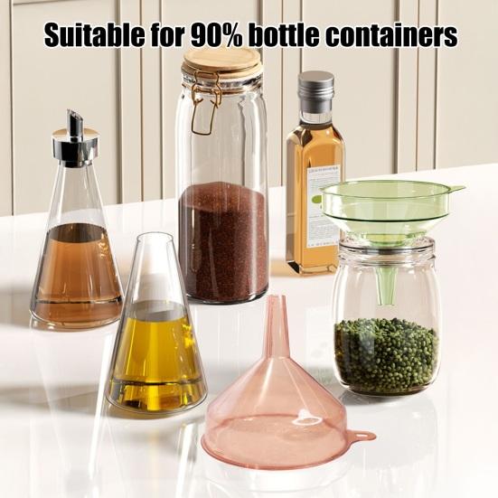 Yousheng 2Pcs Wide Mouth Kitchen Filling Funnel, Oils Liquid Soy Sauce Powder Transfer Funnel, Food Grade Canning Funnel for Bottles &