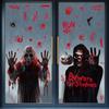 2025 Halloween Static Cling Stickers Scary Ghost Woman Bloody Handprint Window Decals For Spooky Party Home Decor