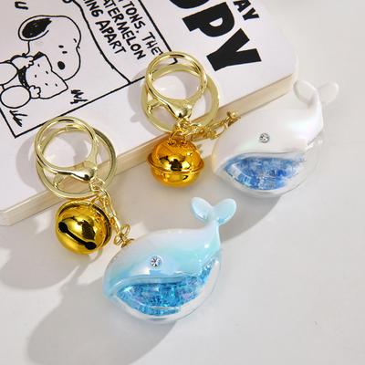 10pcs Funny Dolphin Keychain With Liquid For Car Keys Kawaii Whale House Pendant Keyring Girls Handbag Key Chains Jewelry Gifts