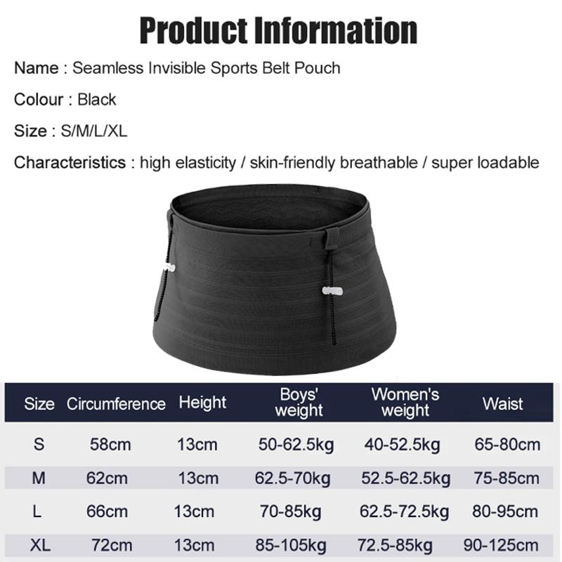 Invisible Elastic Running Waist Bag For Men Women Sports Phone Belt Gym Fitness Marathon Bag
