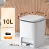 2024 10/15L Nordic Gold Kitchen Food Waste Trash Can Foot Pedal Trash Can with Lid Wastebasket Bathroom Waterproof Garbage Can