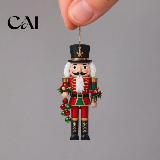 Christmas Nutcracker Hanging Ornaments Ornaments, Durable Wooden Figurines, Country Style Waterproof Wood Xmas Tree Decorations, Pendants for Holiday