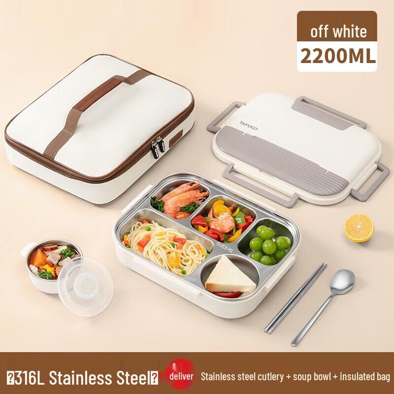 

TAFUCO 316L Stainless Steel 5-Compartment Student Lunch Box