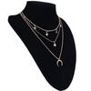 European & American Street Style Star & Moon Multi-layer Diamond Pendant Necklace for Women