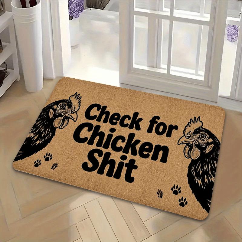 

VIKAMA Chicken Poop Doormat Humorous Welcome Mat with Rooster Design Carpet Rug For Bedroom Cute Carpet For Living Room Home De 40X60CM (1.3X2FT