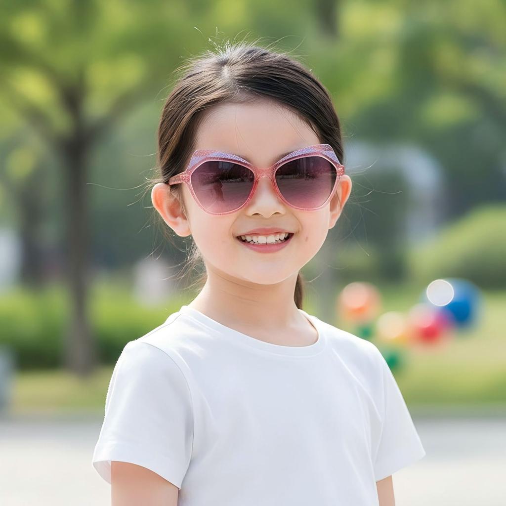 1pc Versatile Oversized Cat-eye Sunglasses for Children; Stylish Outdoor Sun-protection Shades for Little Ones.
