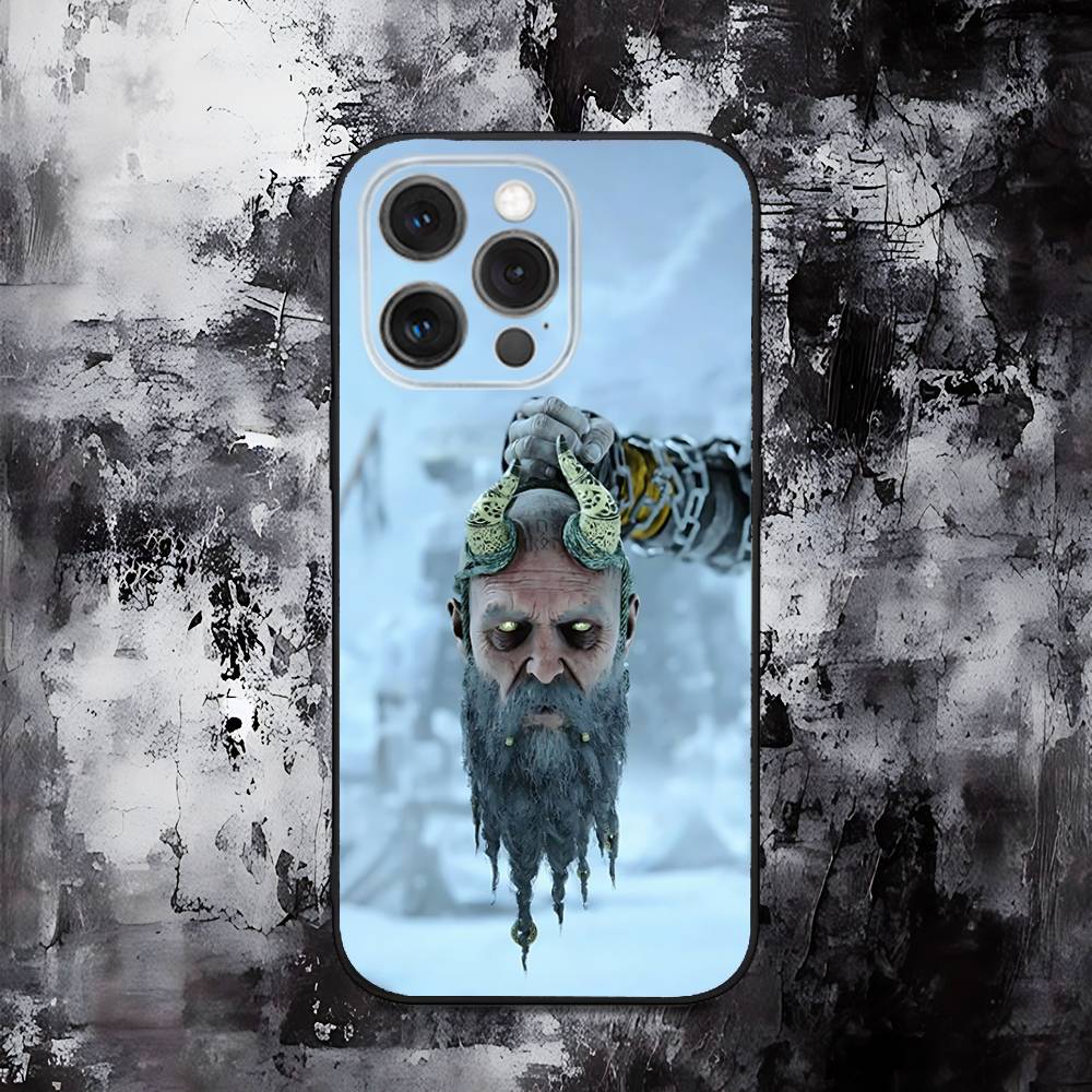 

G-God of W-War Kratos Phone Case For iPhone 16,15,14,13,12,11,Pro,Max,Plus,X,XS,SE,E,Mini,Soft Silicone Black Case iPhoneXSMAX