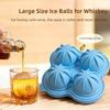 New Silicone Ice Ball Mold 4-grid 4.5cm Large Ice Cube Maker Easy-Release Round Shape Ice Cube Trays for Whiskey Juice