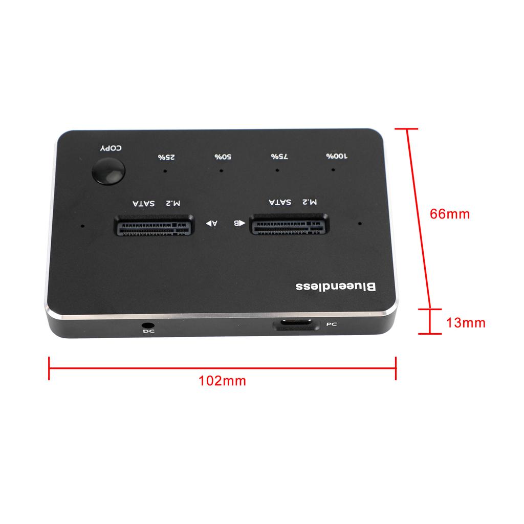 SATA Docking Station Duplicator SSD M.2 SATA+SATA Solid State Drive Enclosure