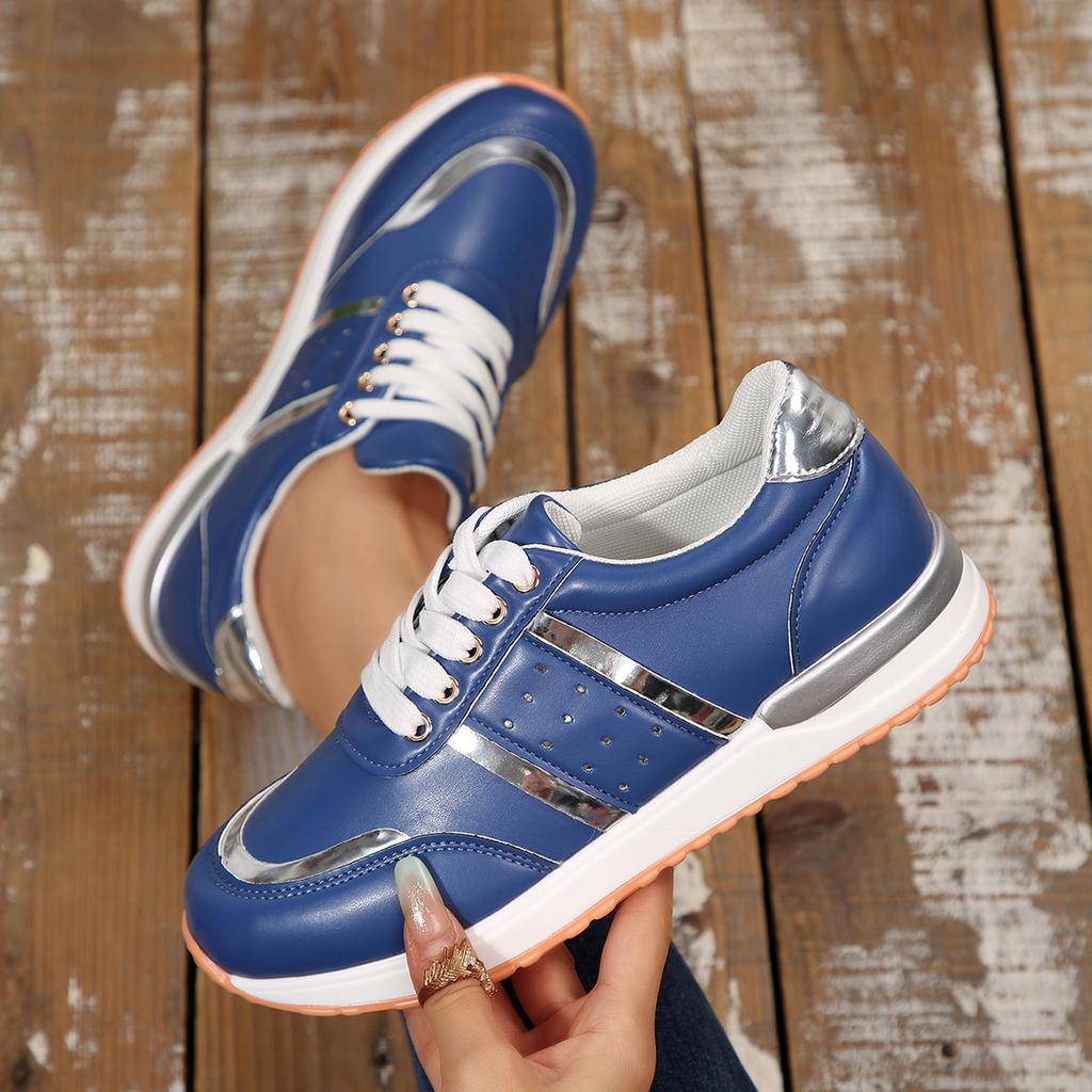 Women Casual Sports Shoes 2026 Large Size Thick Bottom Women Sneakers Lace-Up Low-Top Leisure Shoes Comfortable Platform Shoes